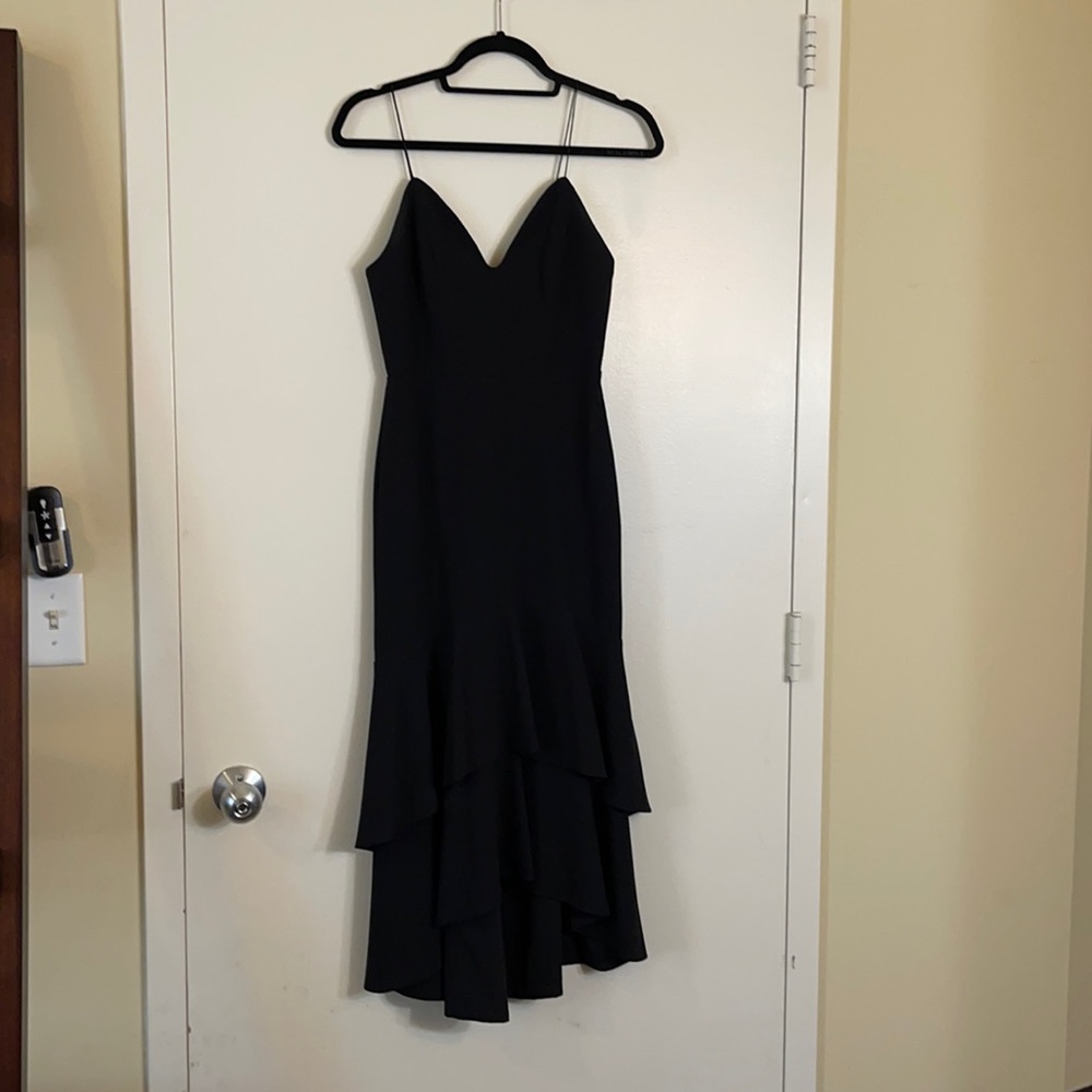 Alice and Olivia Black Midi Dress